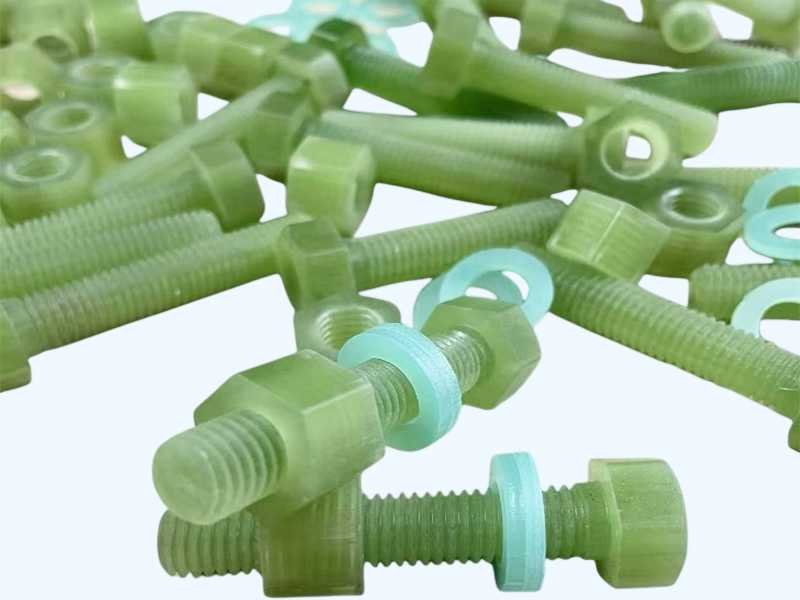 FRP bolting kit with non‑metallic threaded rod and nut manufactured by WayTong Building Materials for full‑system corrosion resistance