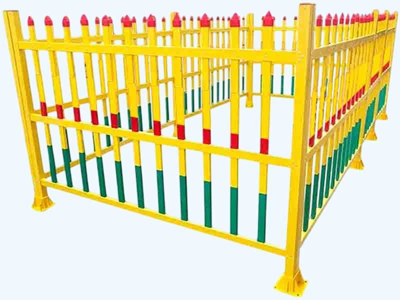 FRP fencing panel with square mesh pattern and pultruded frame sections from WayTong Building Materials