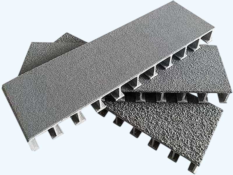 Lightweight FRP bridge decking panel with molded walking surface manufactured by WayTong Building Materials