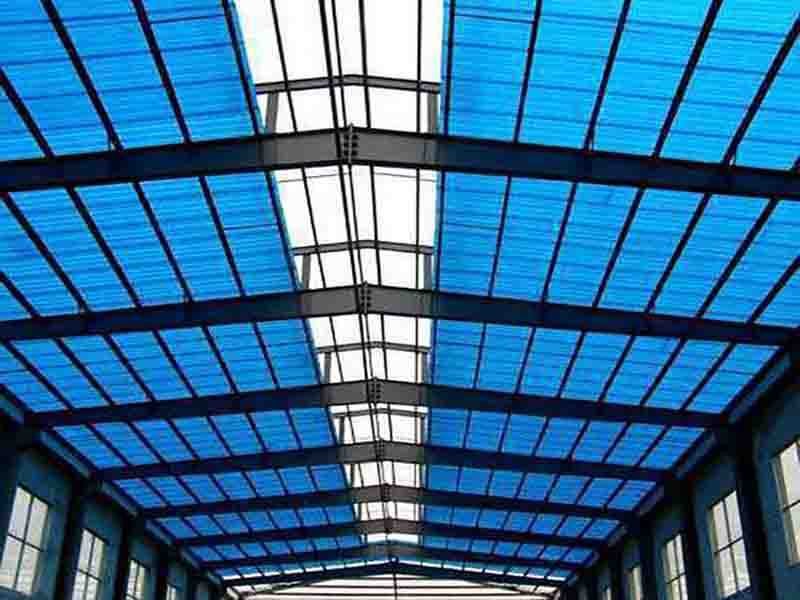 FRP roofing system assembled at WayTong Building Materials for an infrastructure project